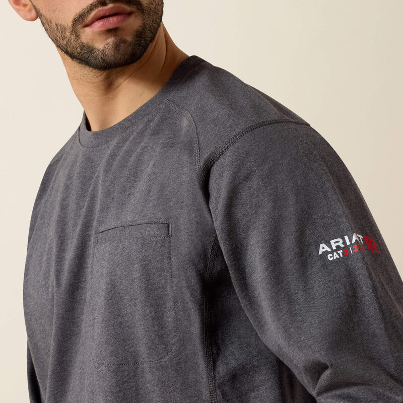 10039429 | FR Air Life on the Line Graphic T-Shirt in Charcoal Heather