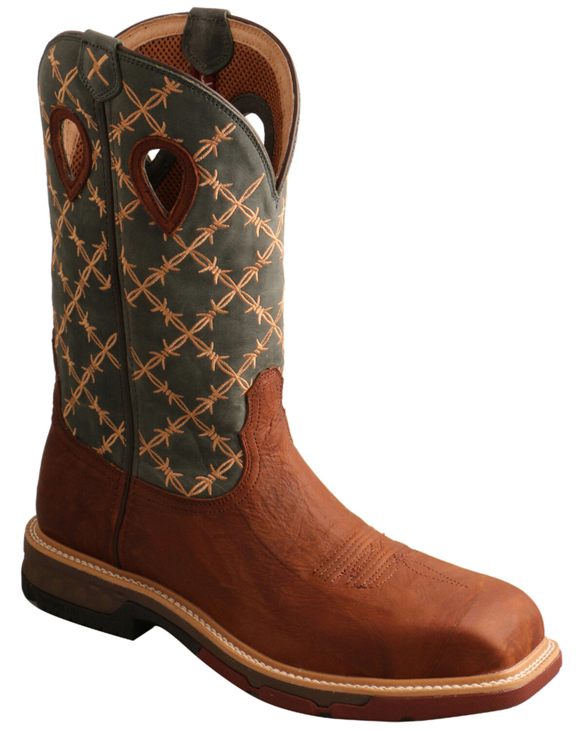 MXB0005 | Barbed Wire Square Toe Western Work Boots
