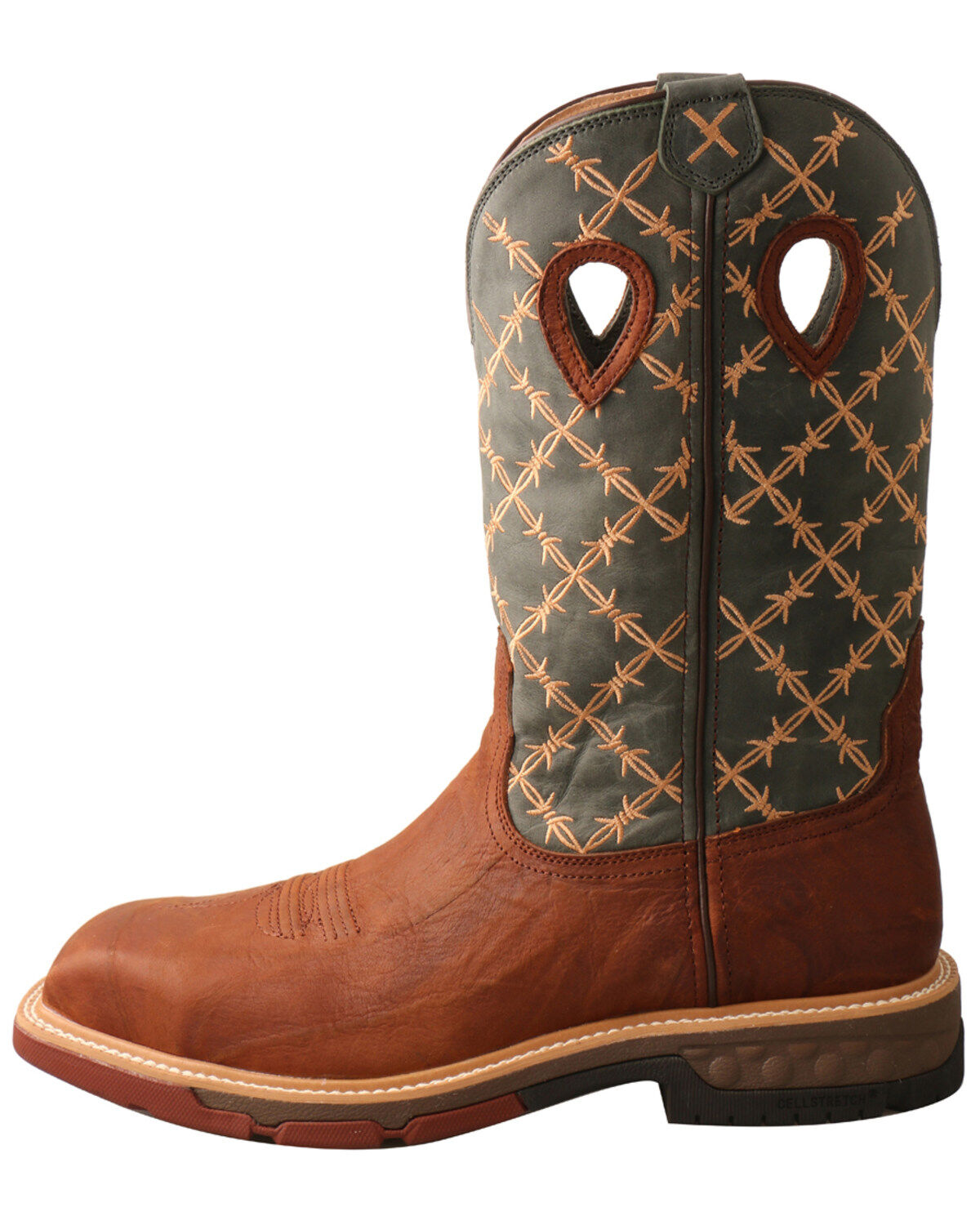 MXB0005 | Barbed Wire Square Toe Western Work Boots