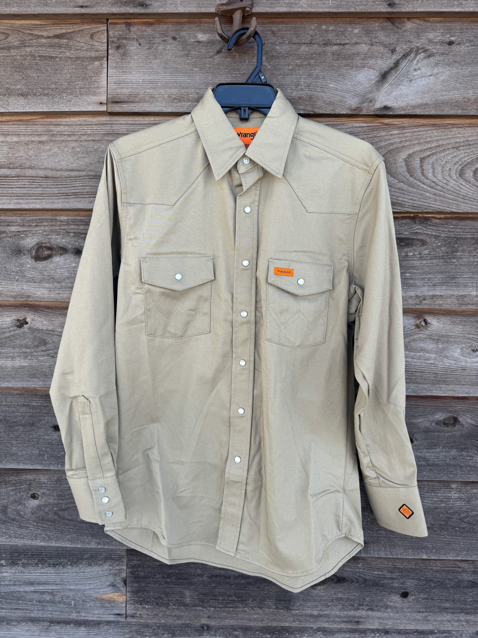 FR12140 | FR Western Snap Solid Twill Work Shirt in Khaki