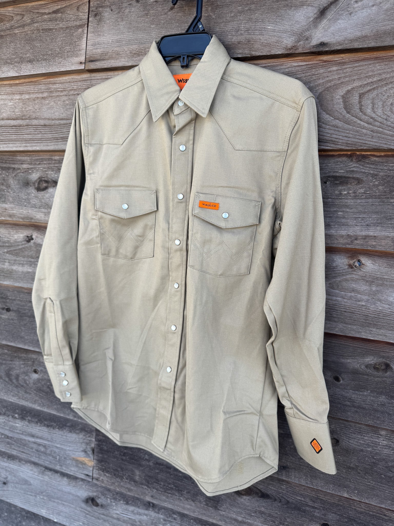 FR12140 | FR Western Snap Solid Twill Work Shirt in Khaki