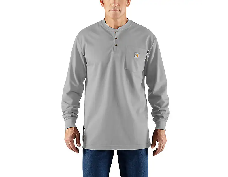 100237-051 | FR Force Henley T-Shirt in Light Gray
