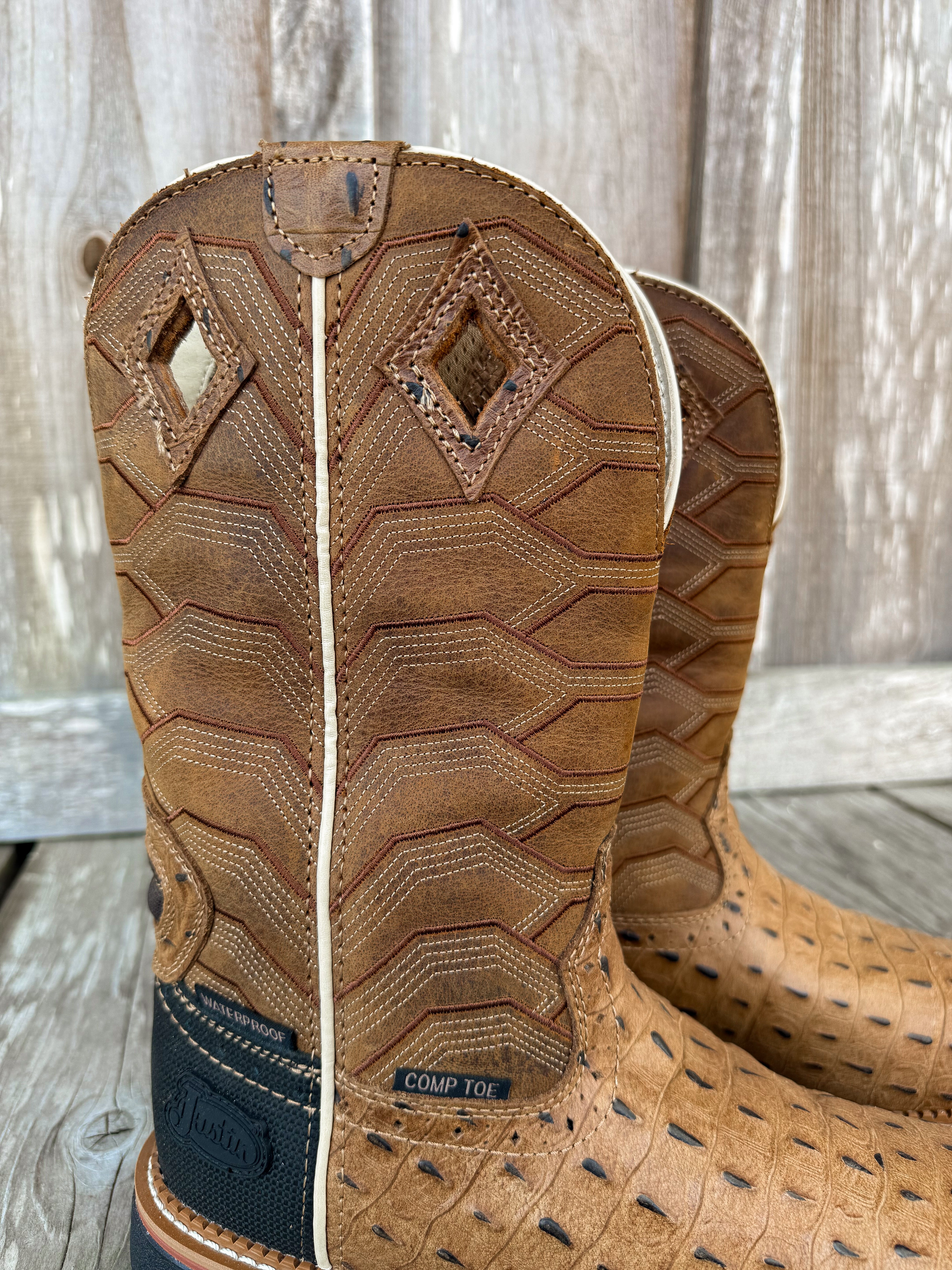 SE4839 | *Croc Print Derrickman Waterproof Square Composite Toe Work Boots