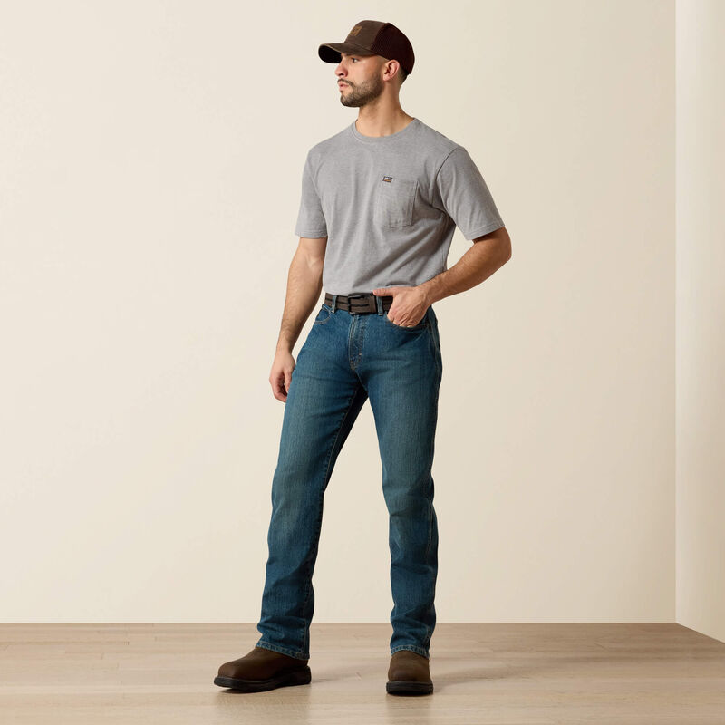 10016221 | Ariat NON-FR Rebar M4 Relaxed DuraStretch Boot Cut Jeans - Carbine