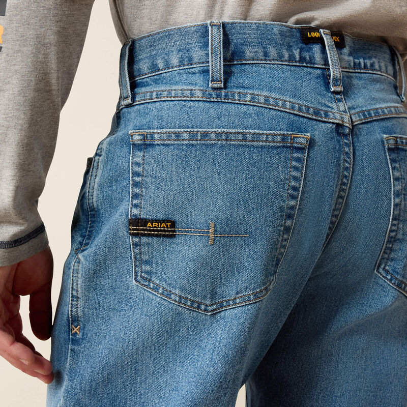 10021854 | Ariat NON-FR Rebar M4 Relaxed DuraStretch Boot Cut Jeans - Blue Haze