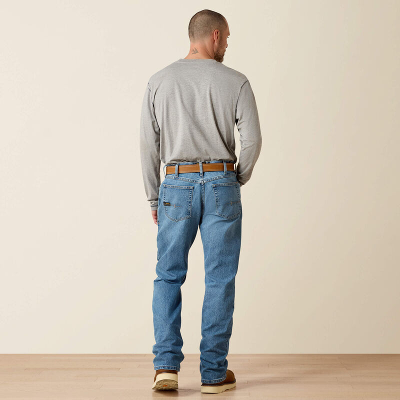 10021854 | Ariat NON-FR Rebar M4 Relaxed DuraStretch Boot Cut Jeans - Blue Haze