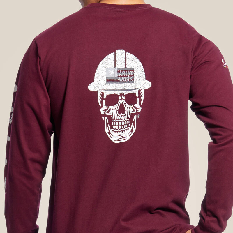 10026435 | FR Roughneck Skull Logo T-Shirt in Malbec