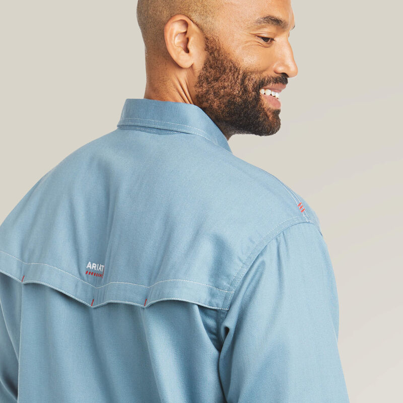 10035433 | FR Vented Work Shirt in Steel Blue