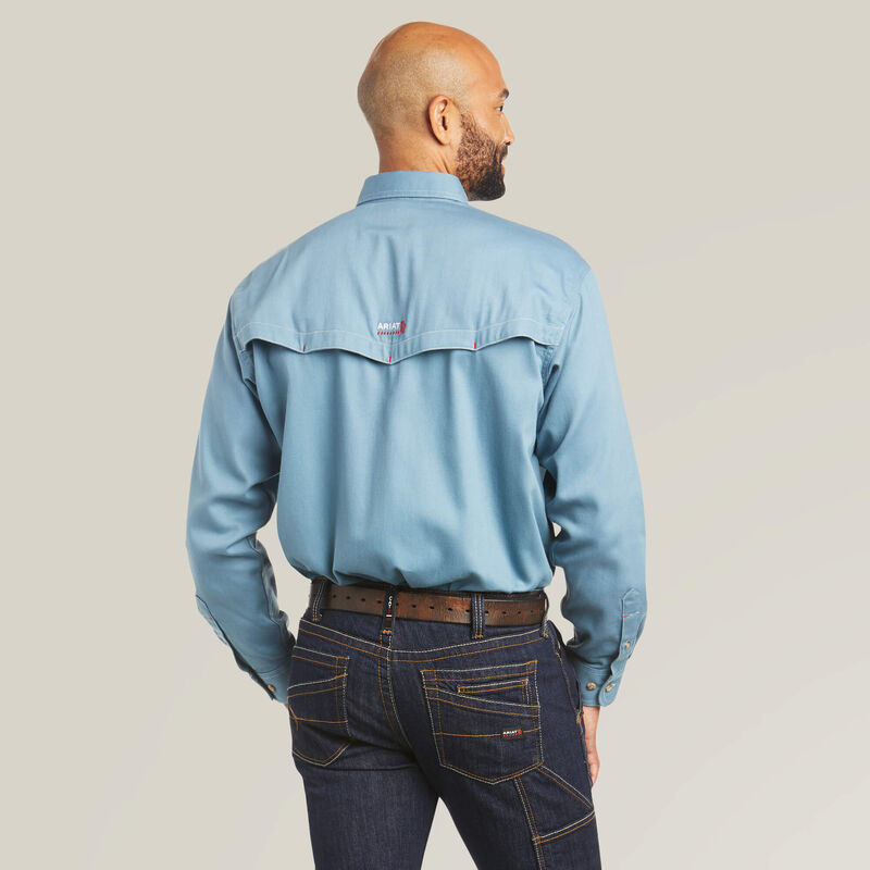 10035433 | FR Vented Work Shirt in Steel Blue