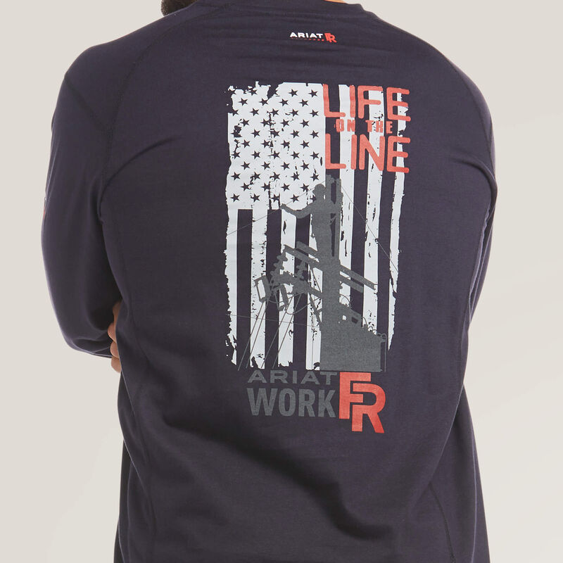 READY TO SHIP - SIZE 2XL TALL ★  10035555 | FR Air Life on the Line Graphic T-Shirt in Navy