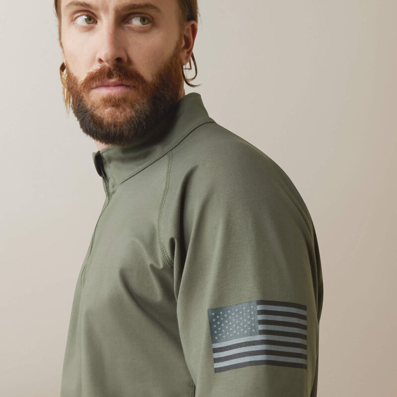 10043566 | FR Combat Stretch Patriot 1/4 Zip Work Shirt