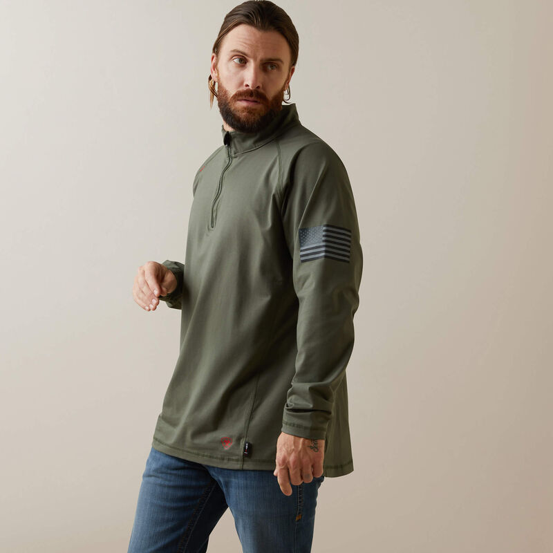 10043566 | FR Combat Stretch Patriot 1/4 Zip Work Shirt