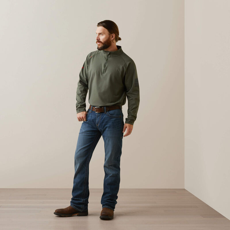 10043566 | FR Combat Stretch Patriot 1/4 Zip Work Shirt