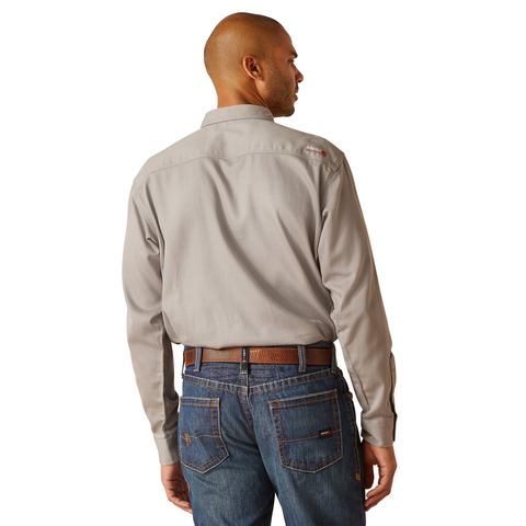 10048446 | FR Solid Snap Work Shirt in Silver Fox