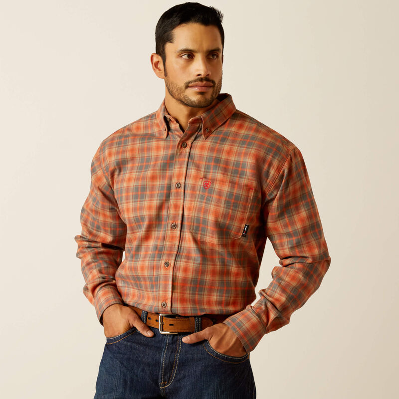10052497 | FR Olympic Work Shirt in Khaki Plaid
