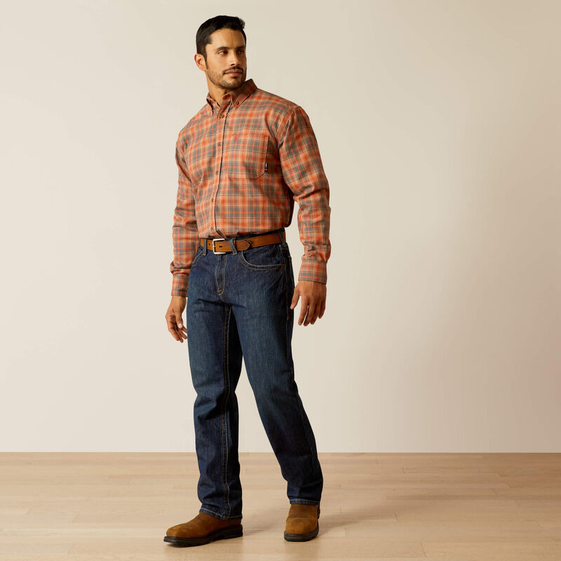 10052497 | FR Olympic Work Shirt in Khaki Plaid