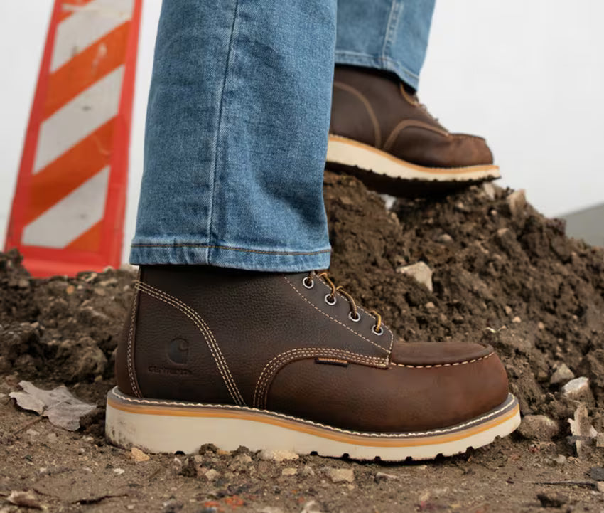 CMW6295 | Carhartt 6” Waterproof Round Steel Toe Wedge Moc Boots