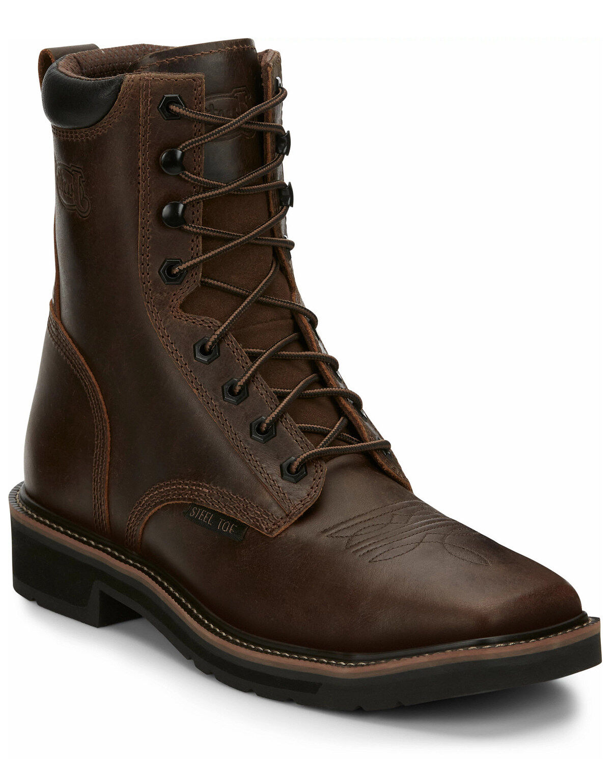 SE682 | Pulley Lace Up Square Steel Toe Work Boots