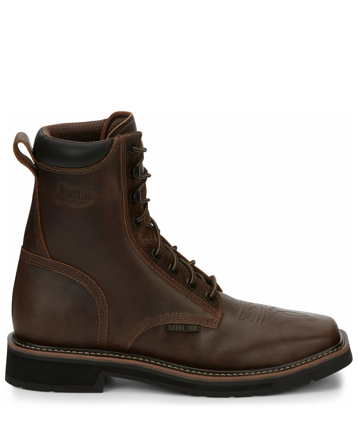 SE682 | Pulley Lace Up Square Steel Toe Work Boots