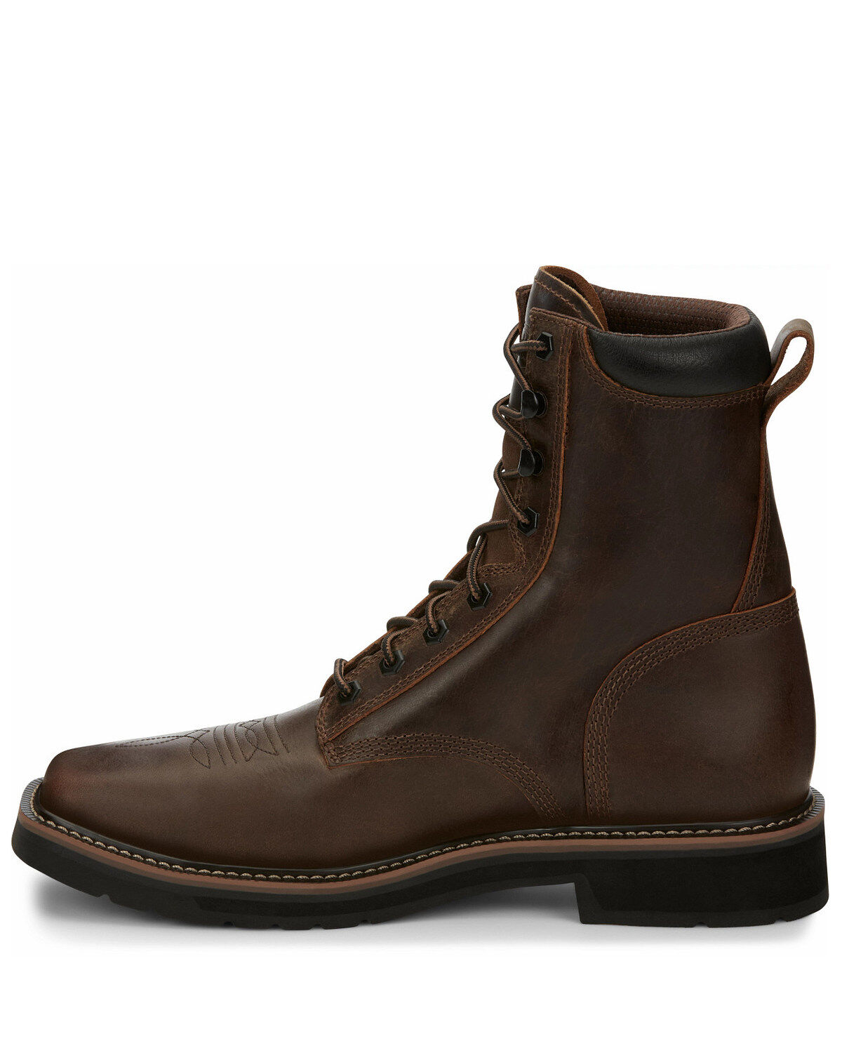 SE682 | Pulley Lace Up Square Steel Toe Work Boots