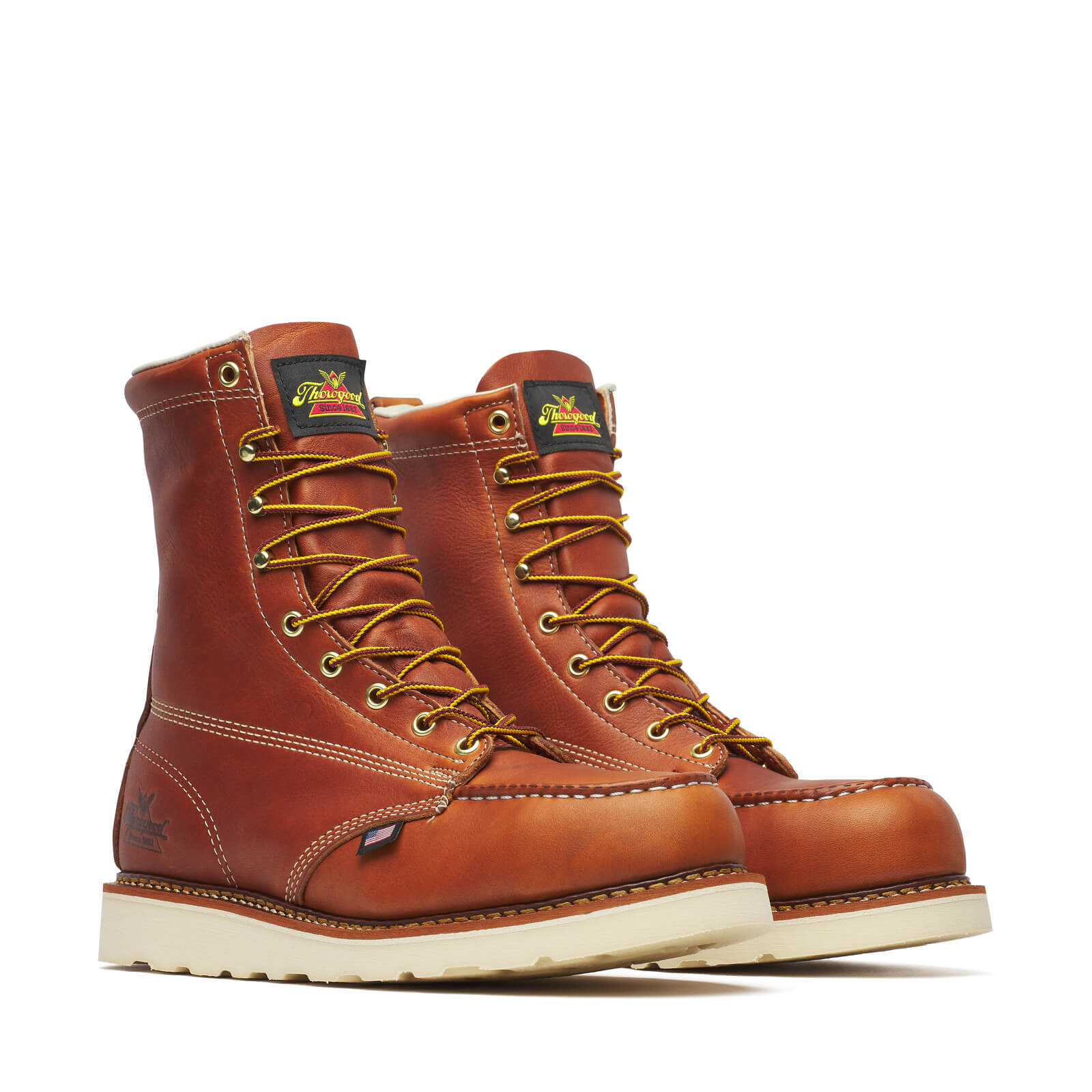 804-4208 | American Heritage  8″ Tobacco Steel Toe Work Boots