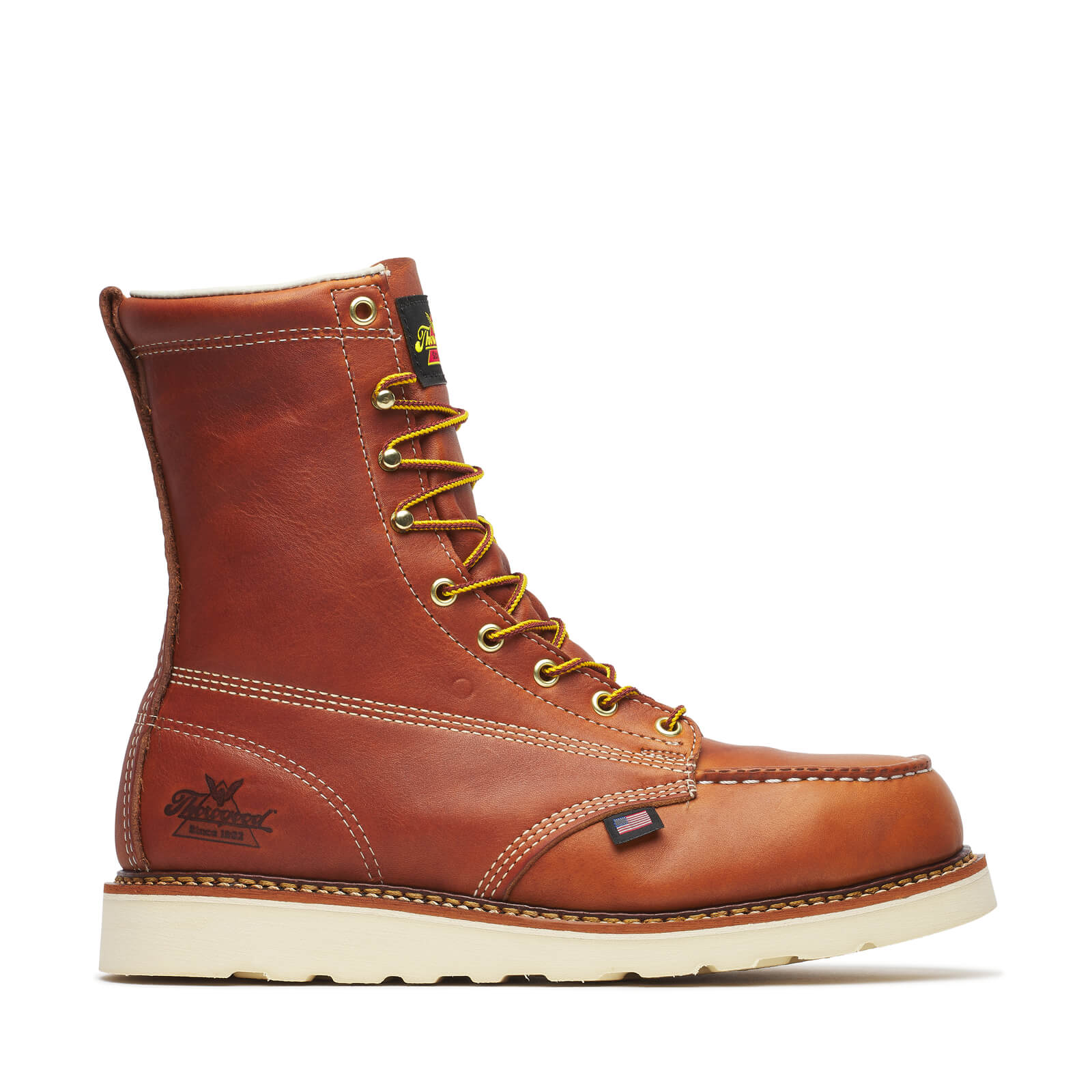 804-4208 | American Heritage  8″ Tobacco Steel Toe Work Boots