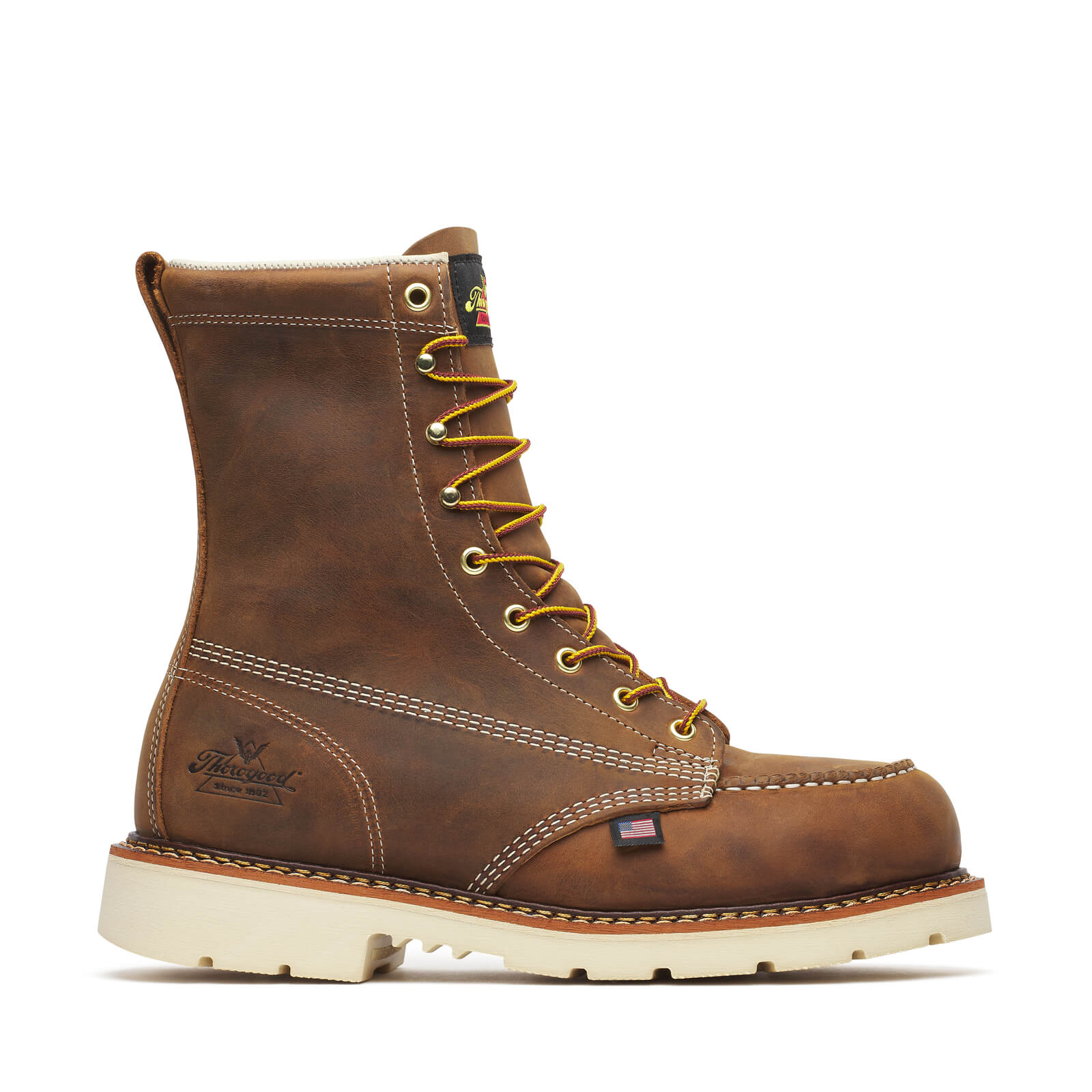 804-4378 | American Heritage 8″ Trail Crazy Horse Steel Toe Work Boots