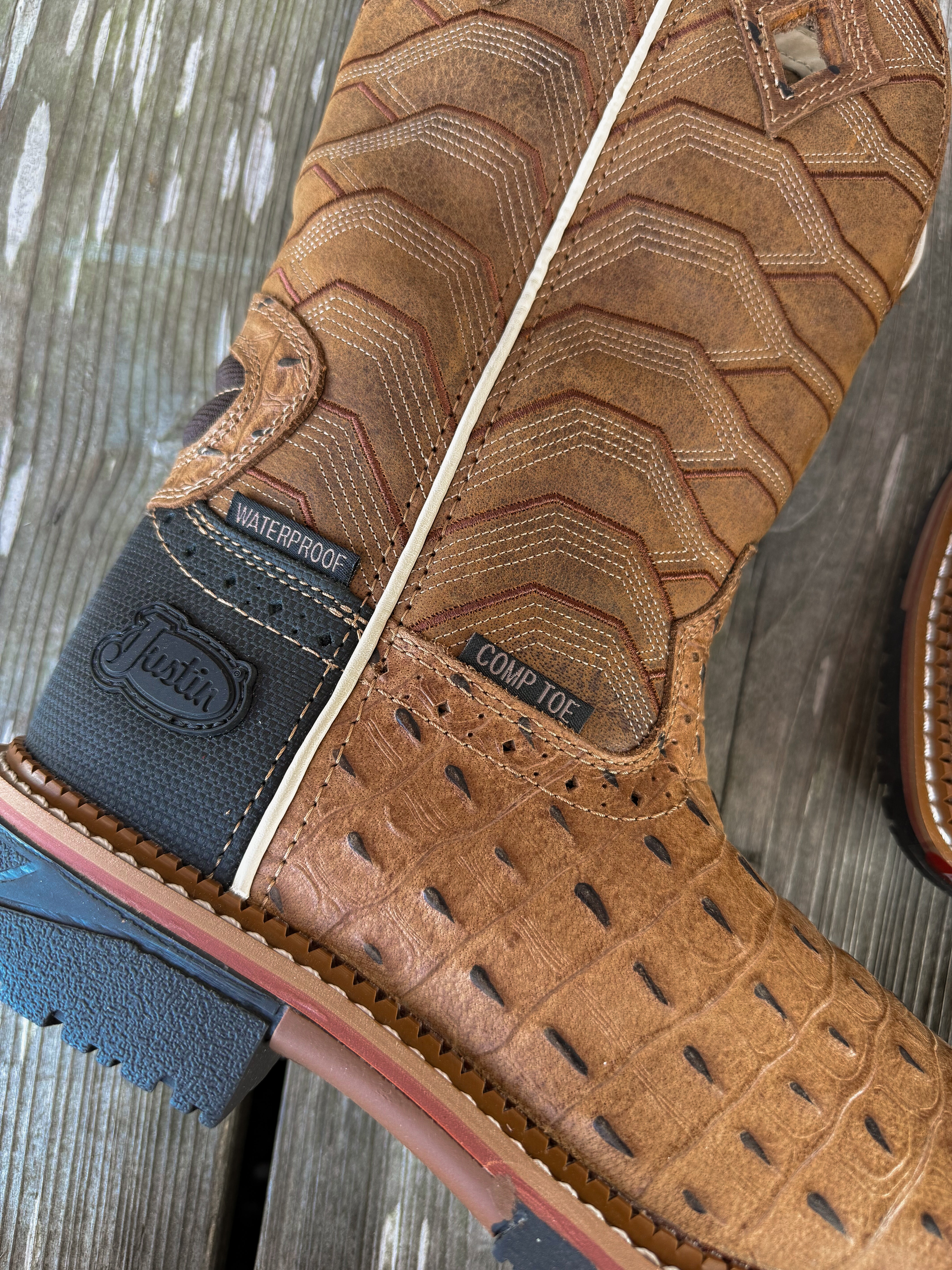 SE4839 | *Croc Print Derrickman Waterproof Square Composite Toe Work Boots