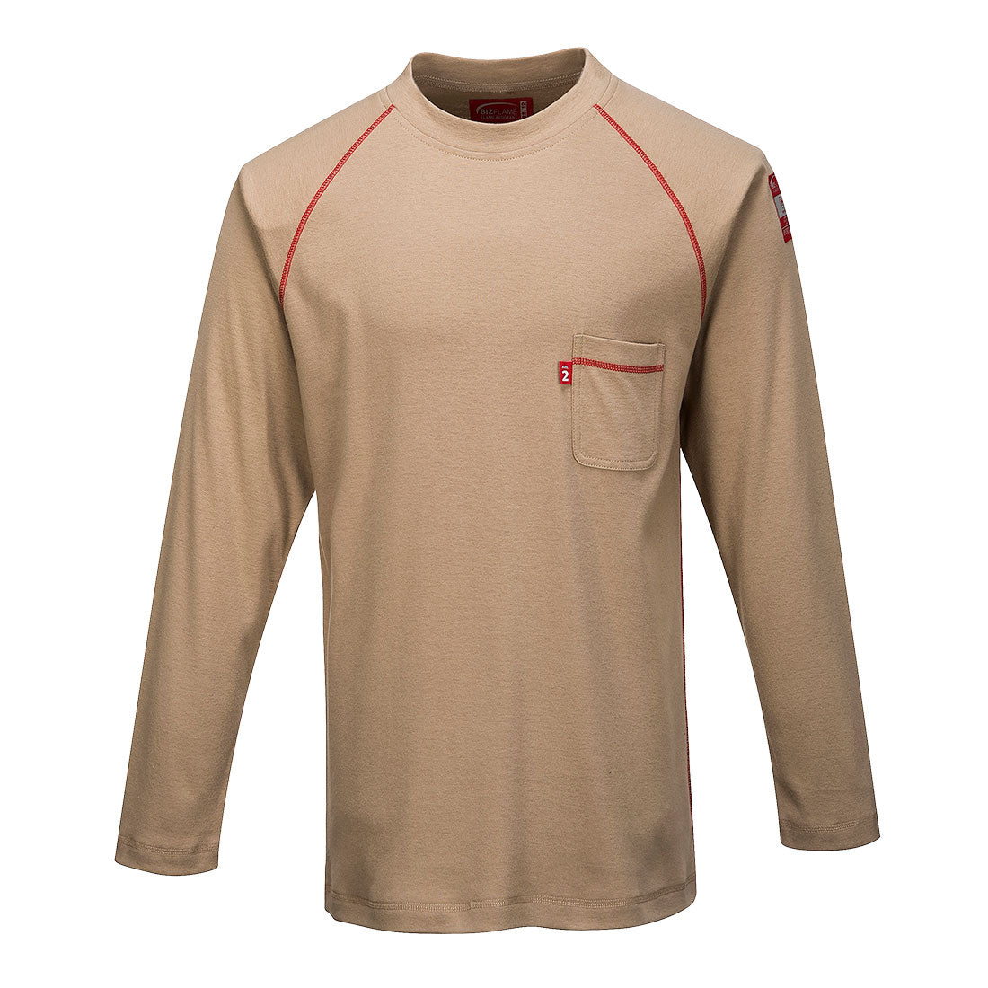 FR01KHR | FR Bizflame Knit Crew Neck T-Shirt in Khaki