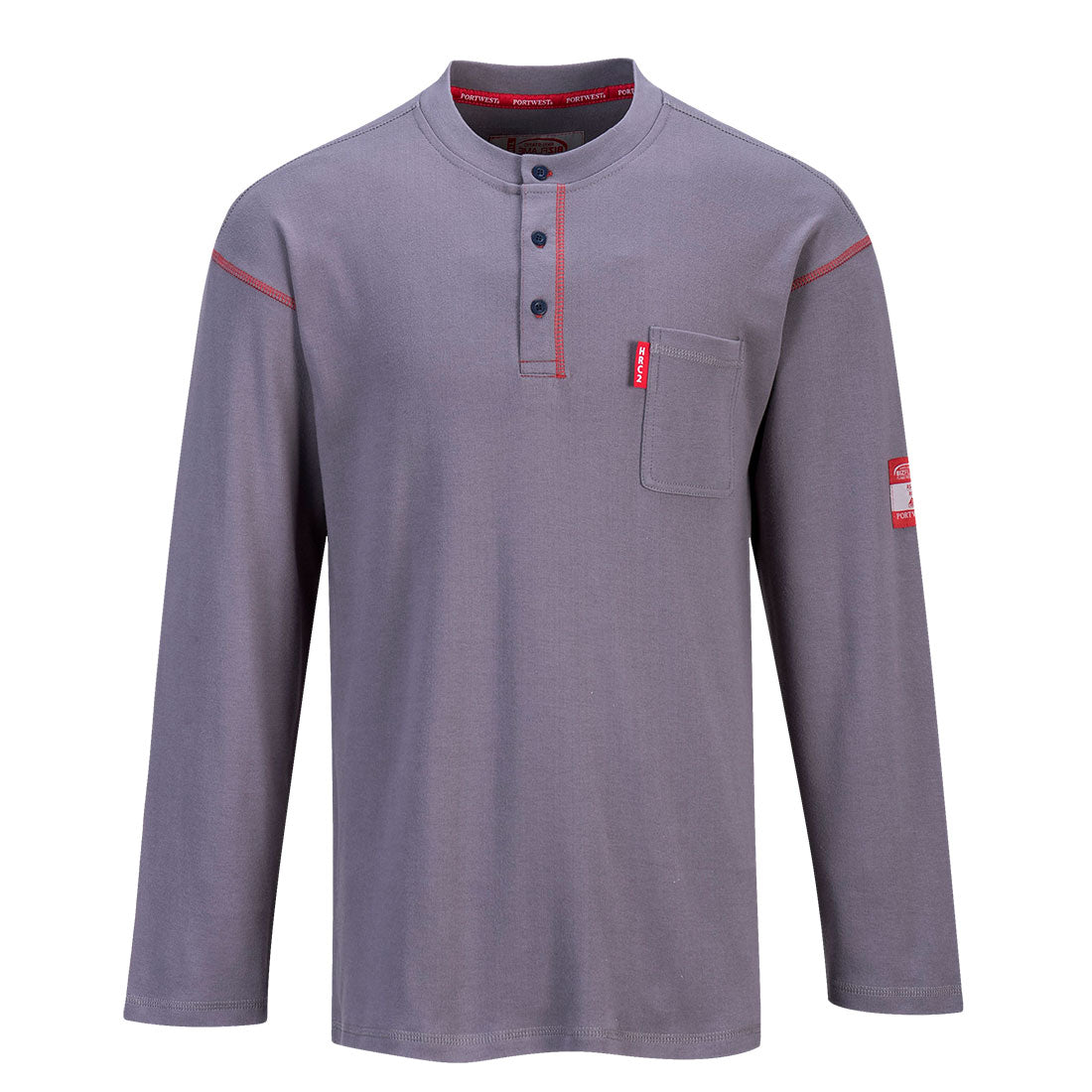 FR02GRR | FR Bizflame Knit Henley in Gray
