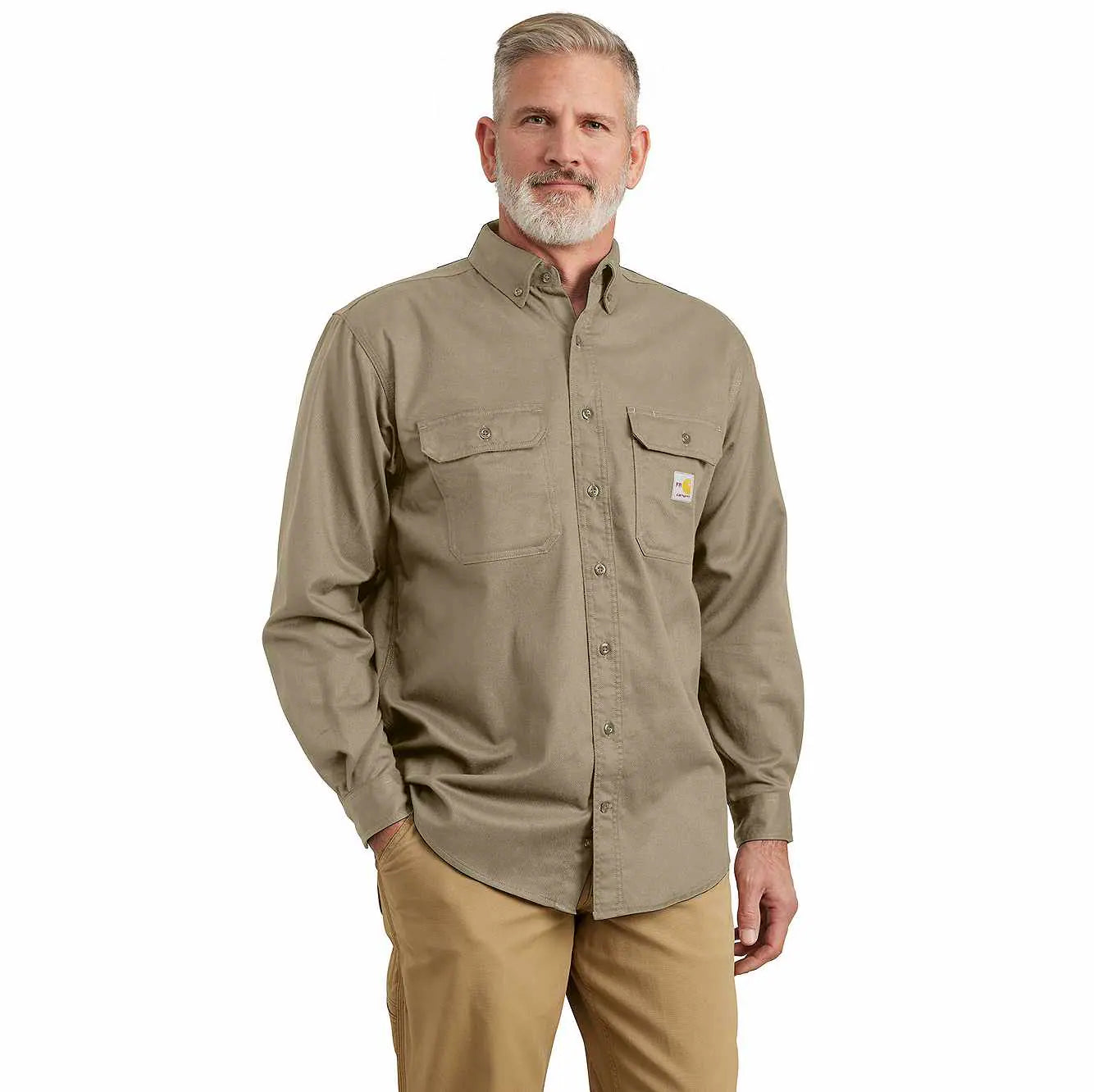 FRS160 | FR Classic Twill Pocket Shirt in Khaki