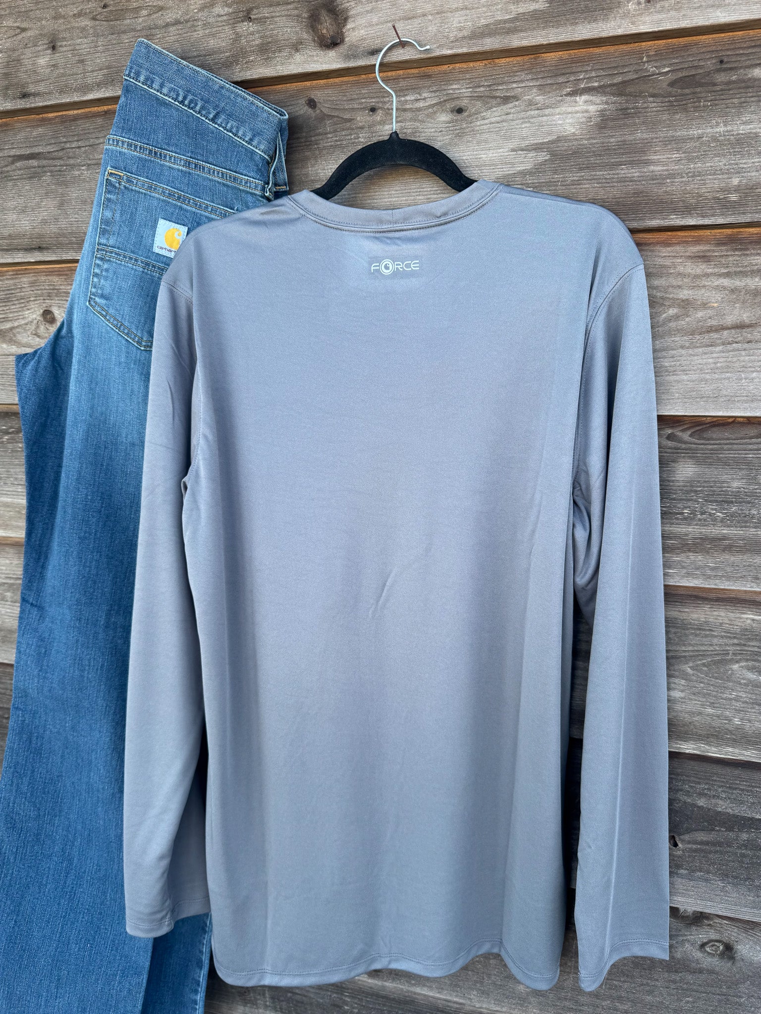 106164-Stl | Force Sun Defender Lightweight Long-Sleeve Logo Graphic T-Shirt in Steel