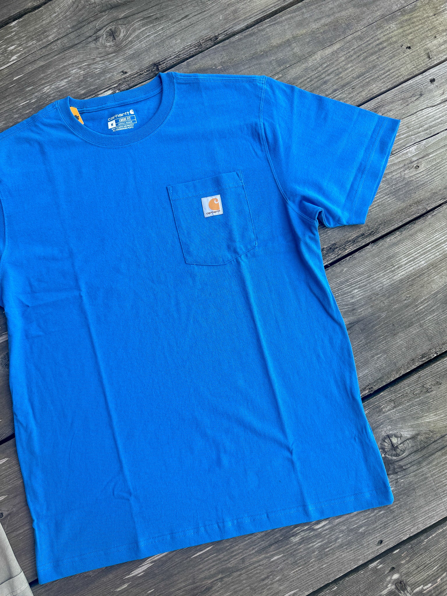 K87-HO6 | Loose Fit Heavyweight Short-Sleeve Pocket T-Shirt in Horizon Blue