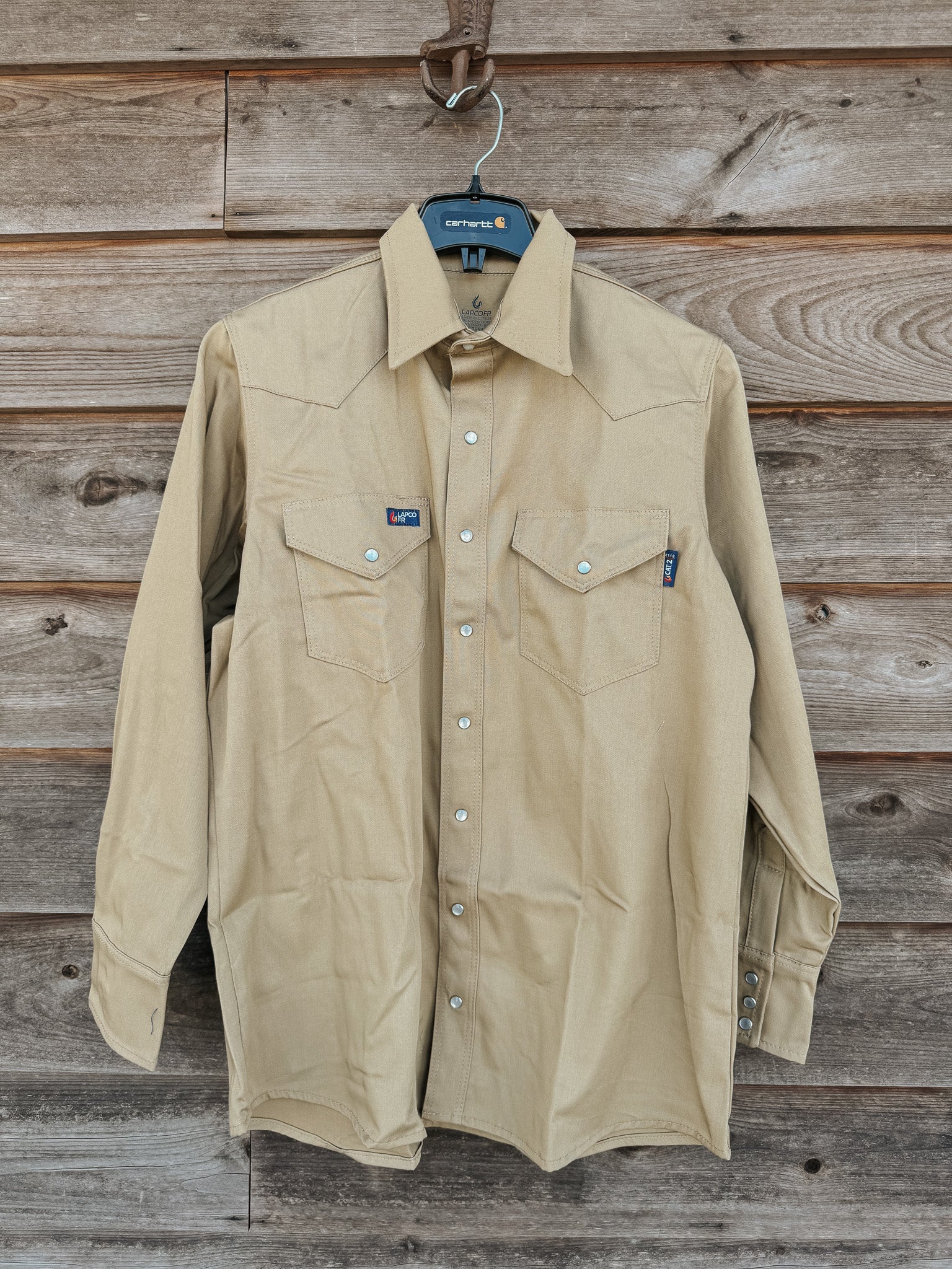IKH7WS | FR Western Pearl Snap Shirt in Khaki