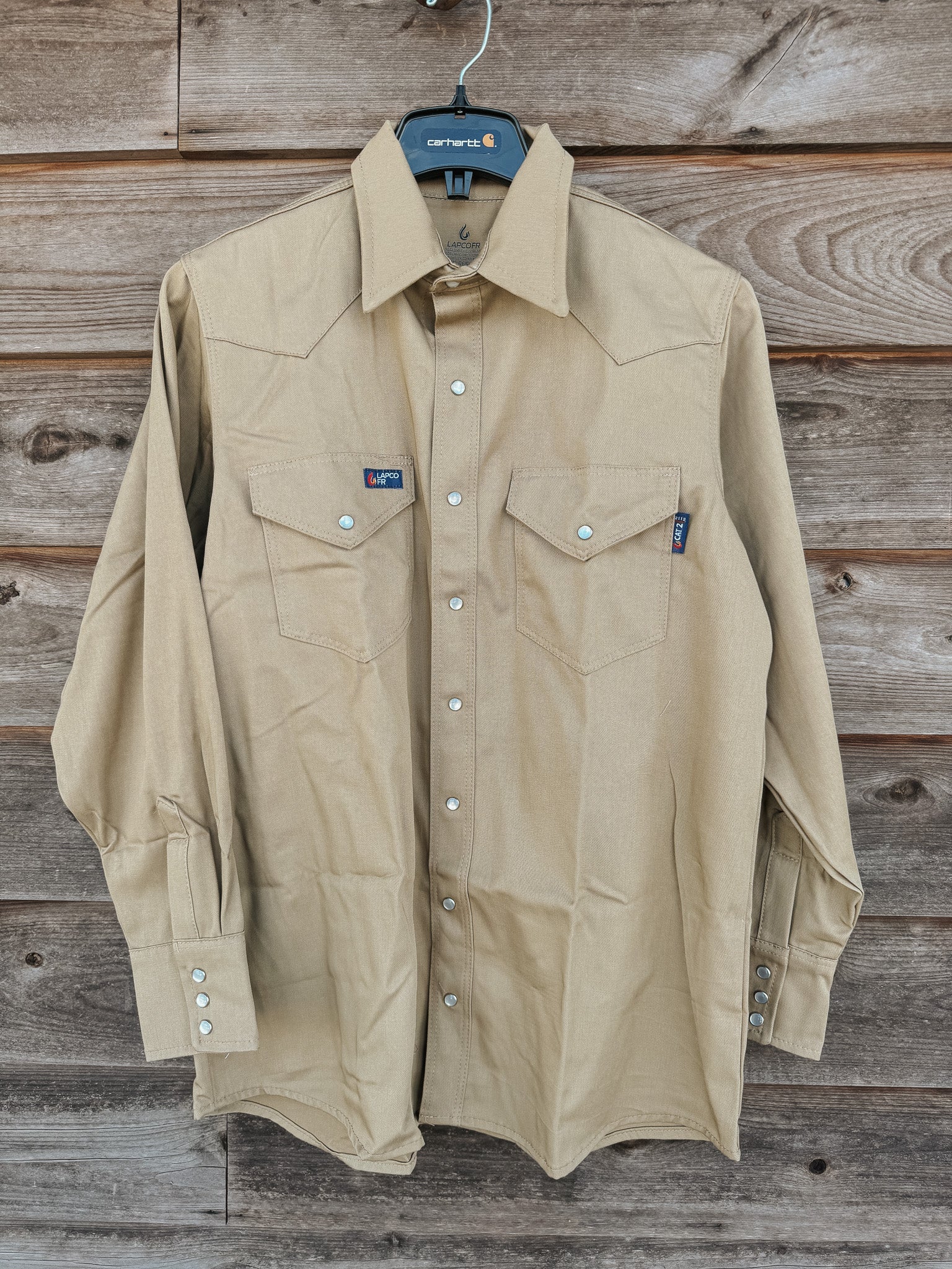 IKH7WS | FR Western Pearl Snap Shirt in Khaki