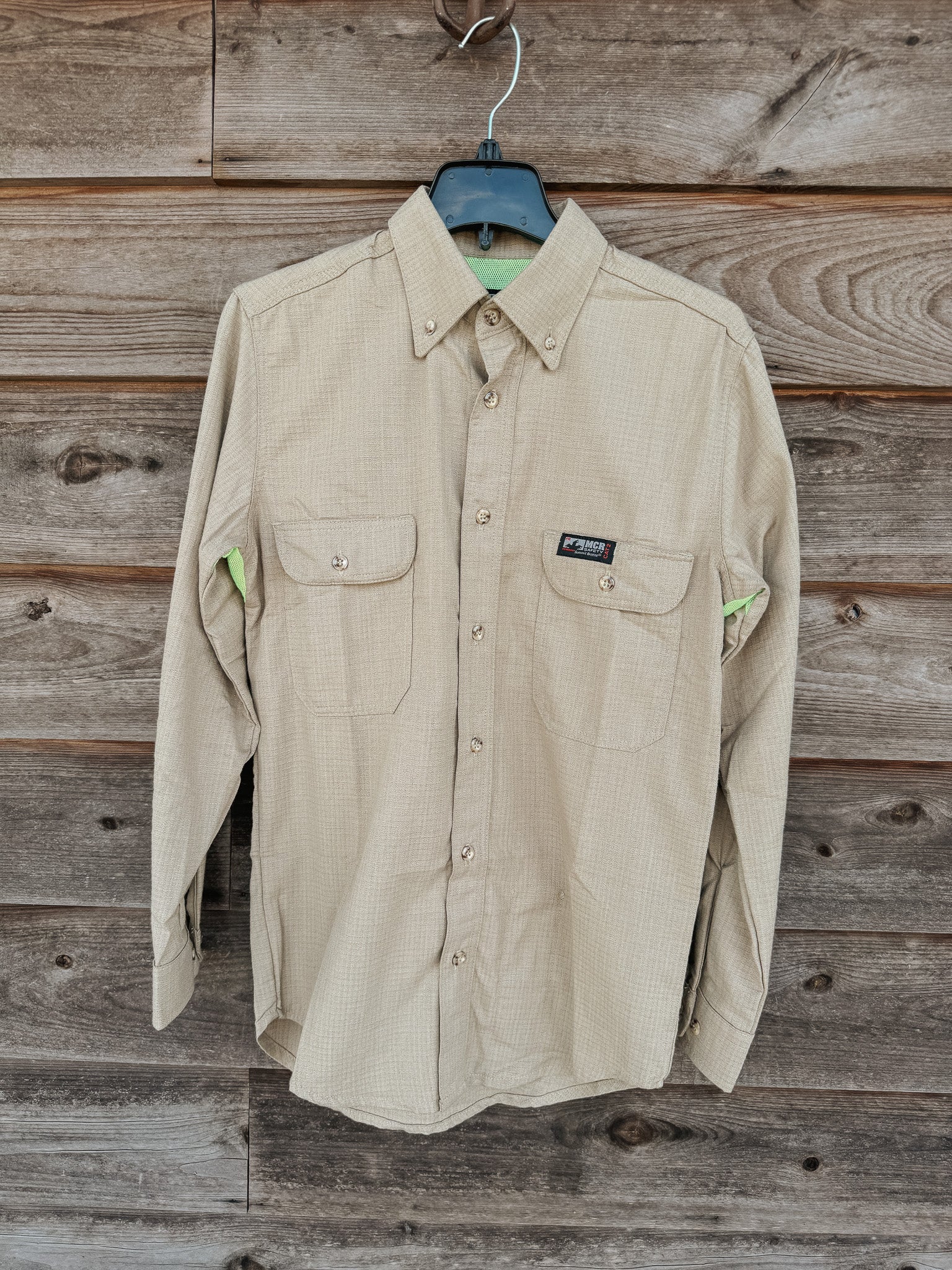 SBS1003 | FR Summit Breeze Button Up Shirt in Tan