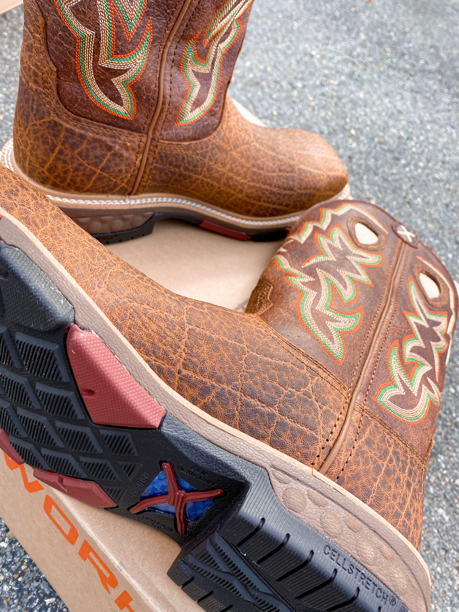 MXBN001 | Elephant Print Square Nano Toe Work Boots