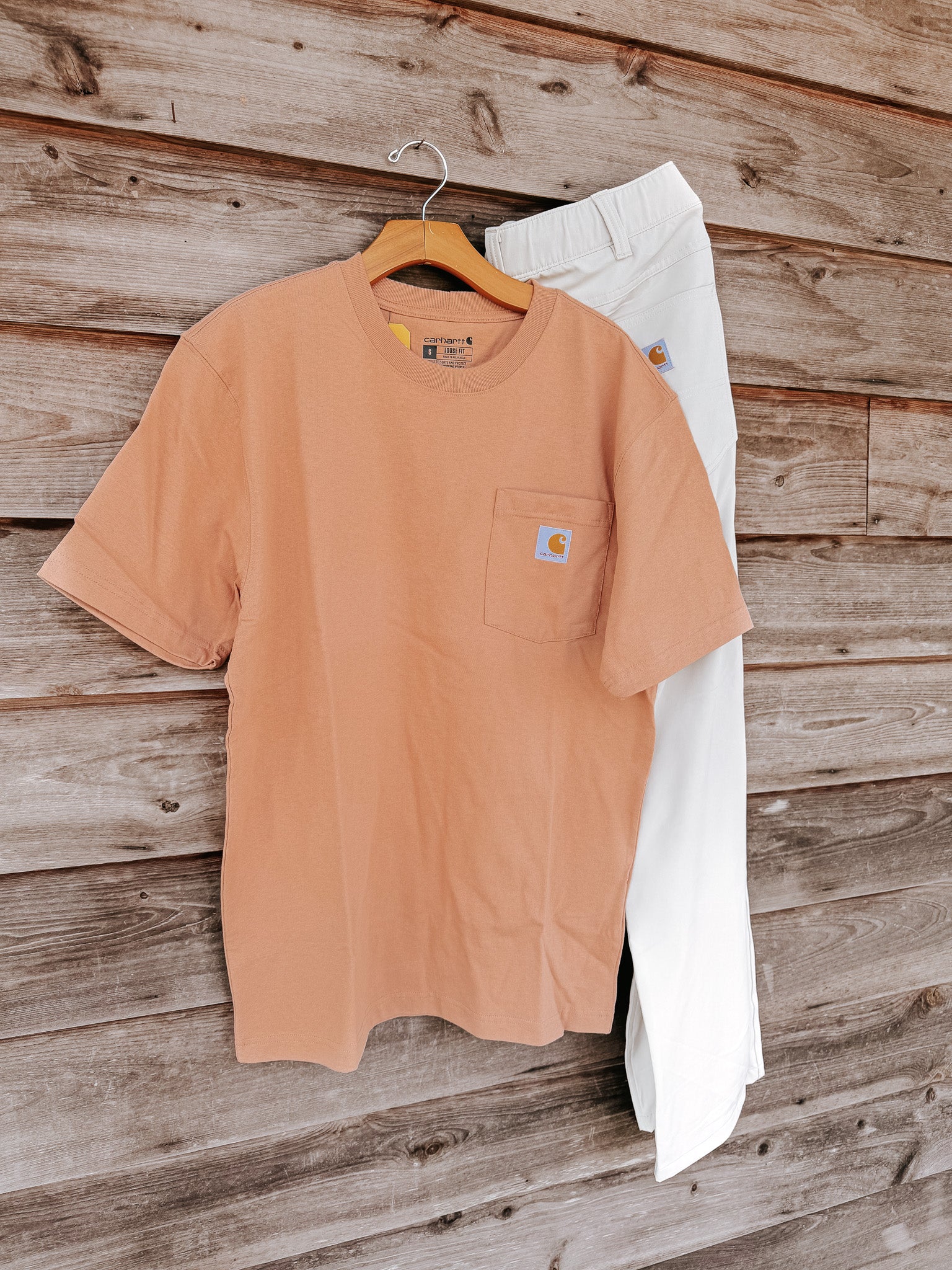 K87-Q98 | Loose Fit Heavyweight Short-Sleeve Pocket T-Shirt in Italian Clay