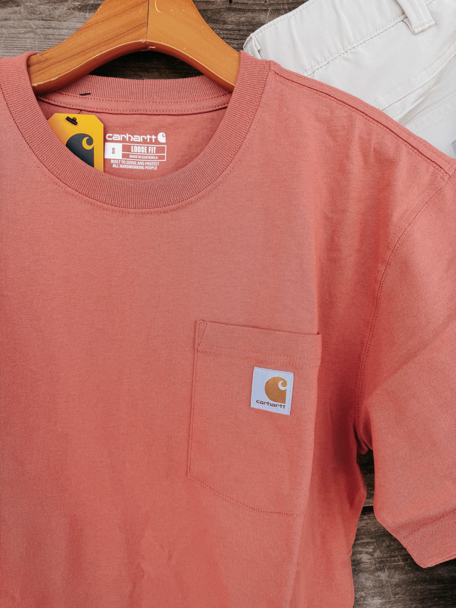 K87-RE2 | Loose Fit Heavyweight Short-Sleeve Pocket T-Shirt in Light Amber