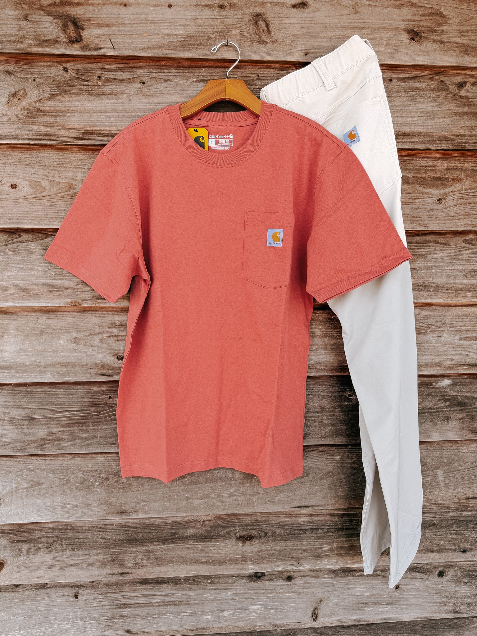 K87-RE2 | Loose Fit Heavyweight Short-Sleeve Pocket T-Shirt in Light Amber