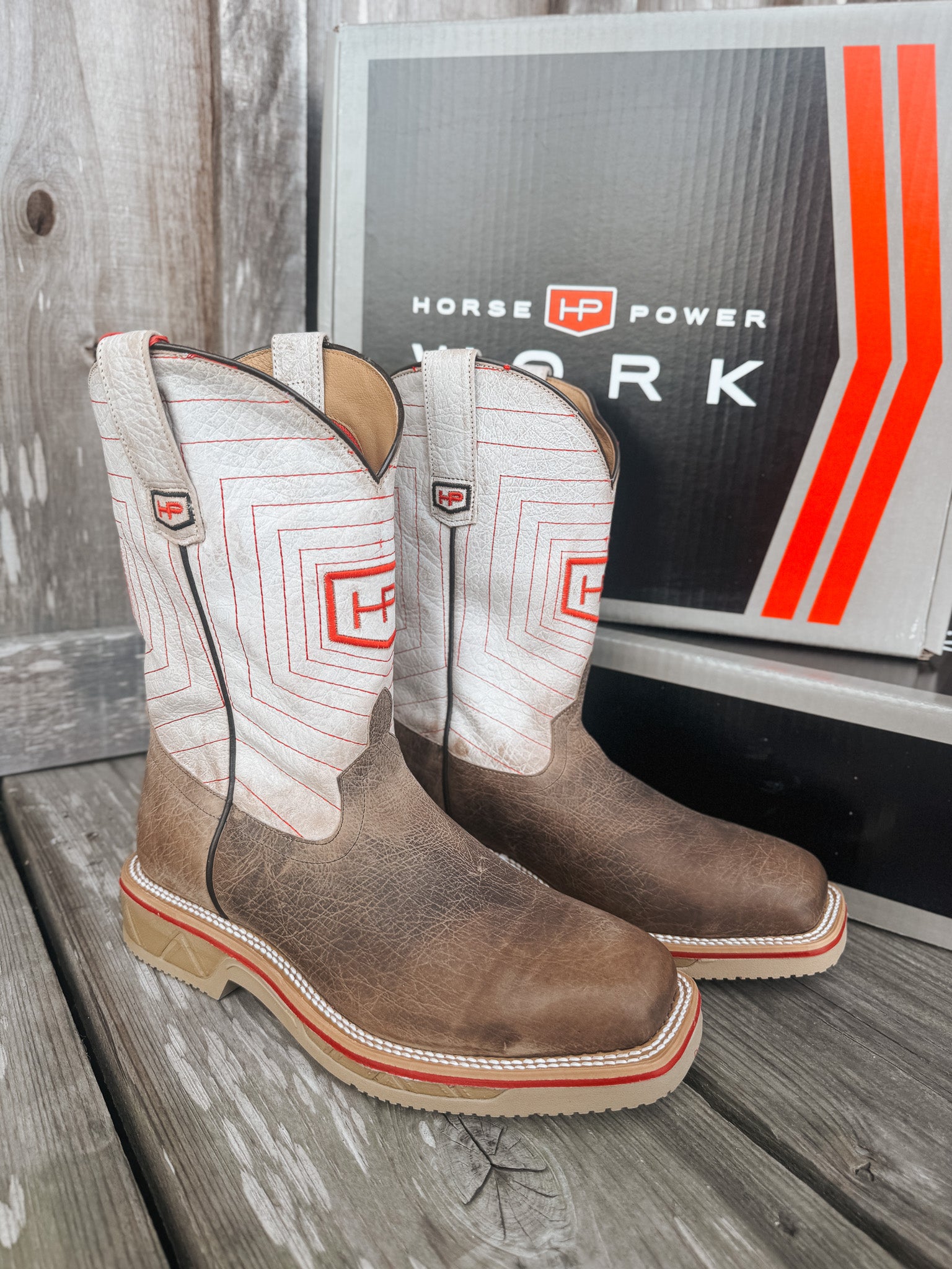 HPW2514 | Earth Distressed Bison Square Steel Toe Work Boots