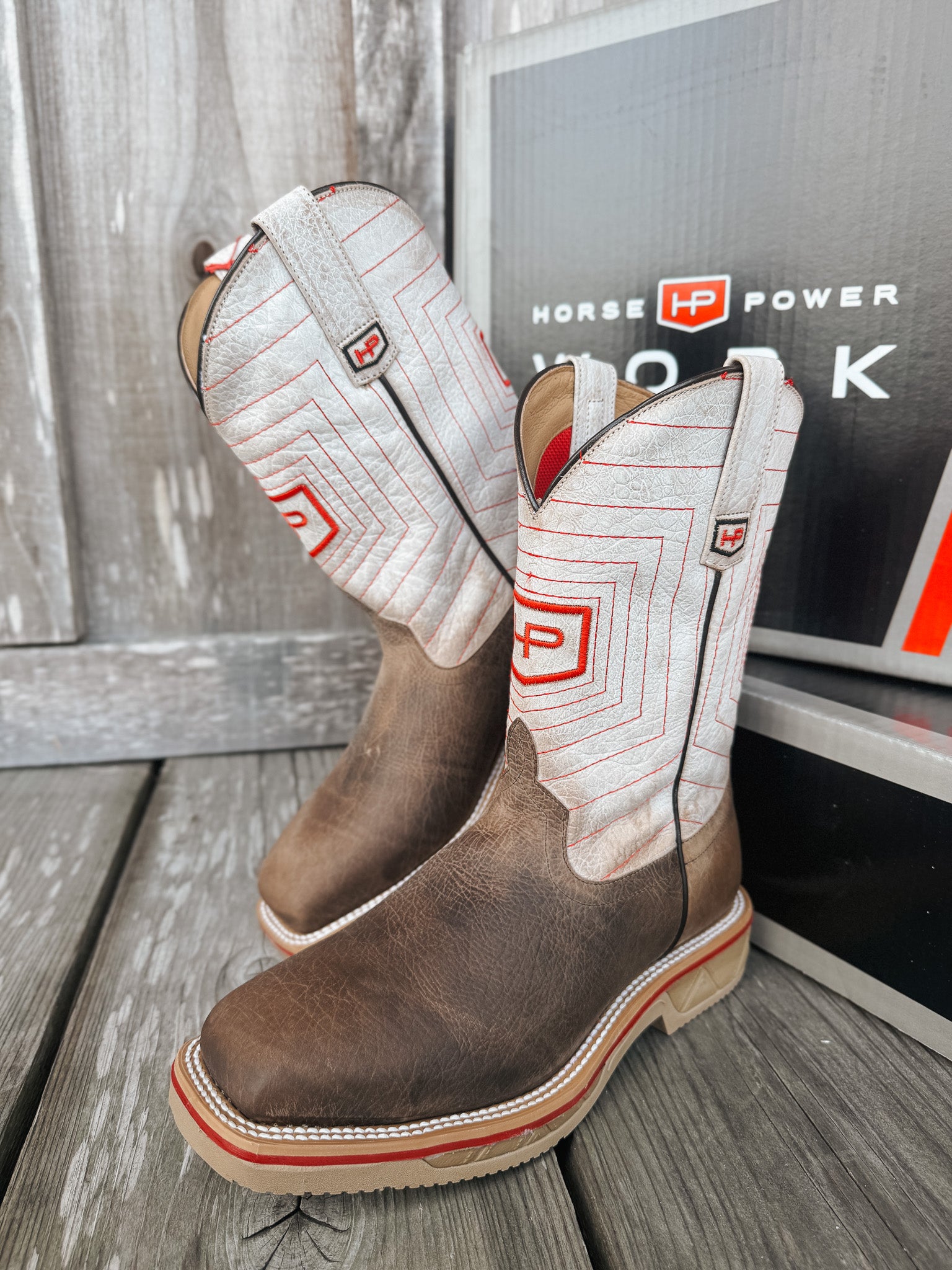 HPW2514 | Earth Distressed Bison Square Steel Toe Work Boots