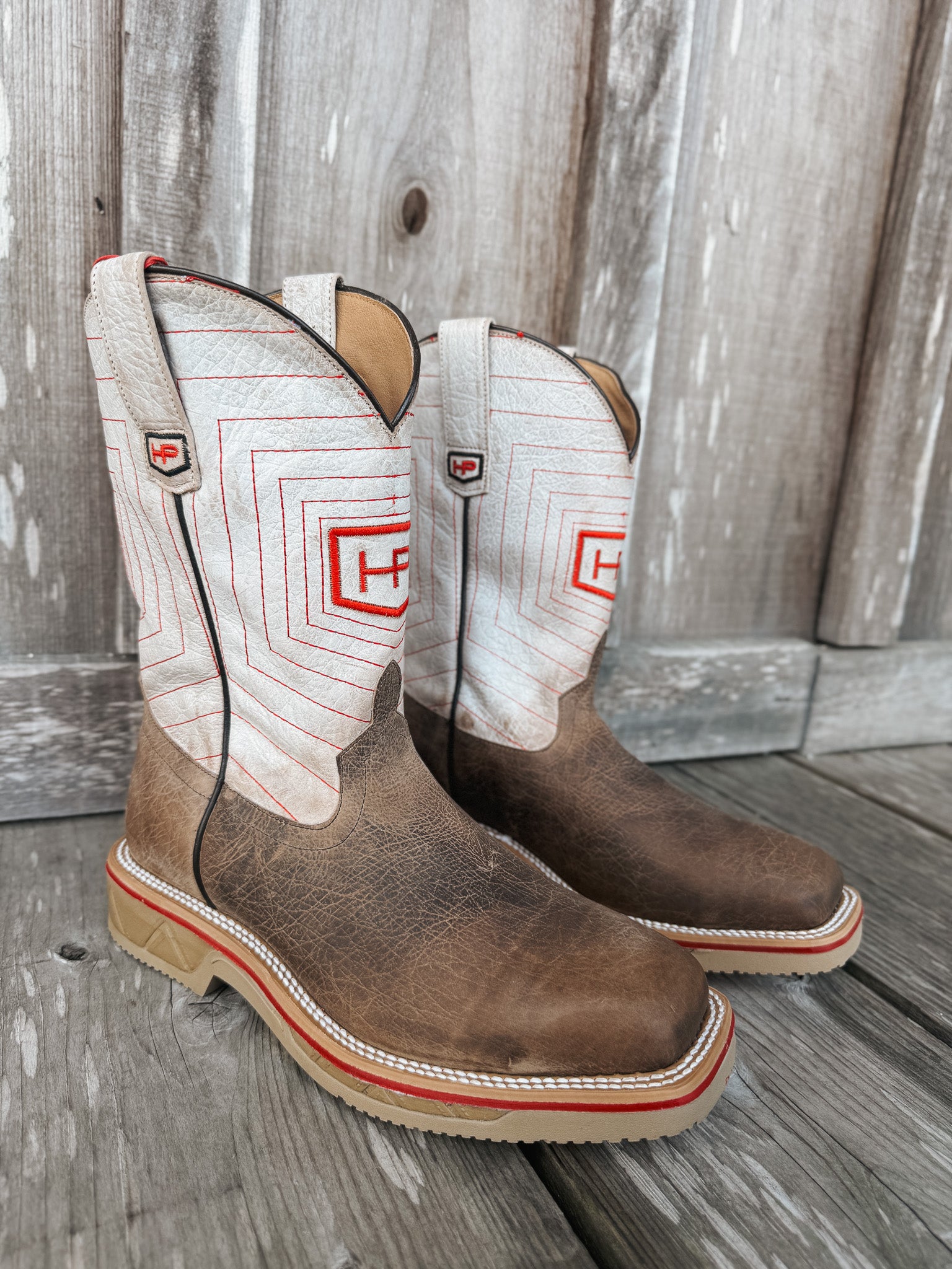 HPW2514 | Earth Distressed Bison Square Steel Toe Work Boots