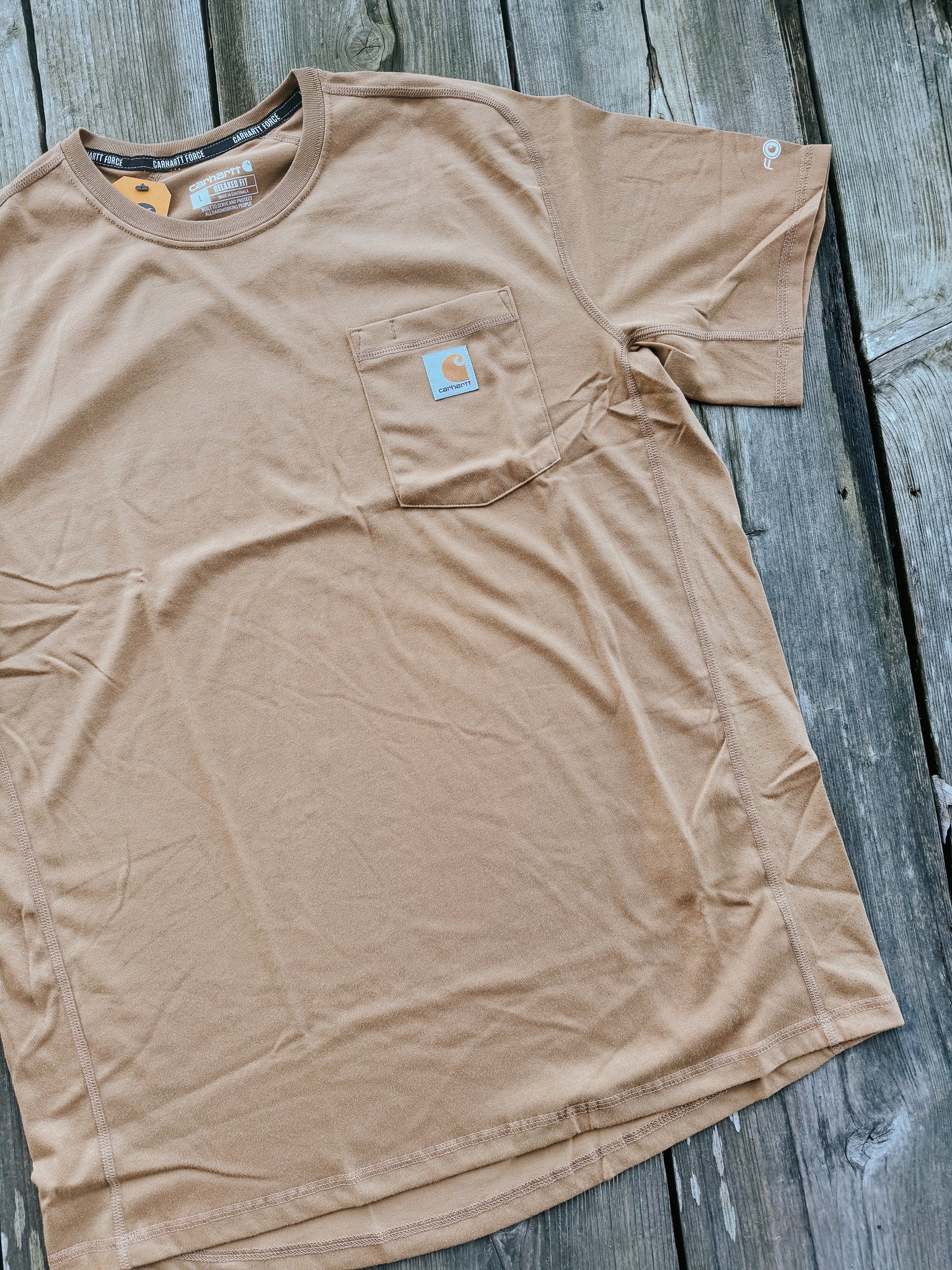 106652-Ba0 | Force Relaxed Fit Midweight Short Sleeve Pocket T-Shirt in Beached Heather