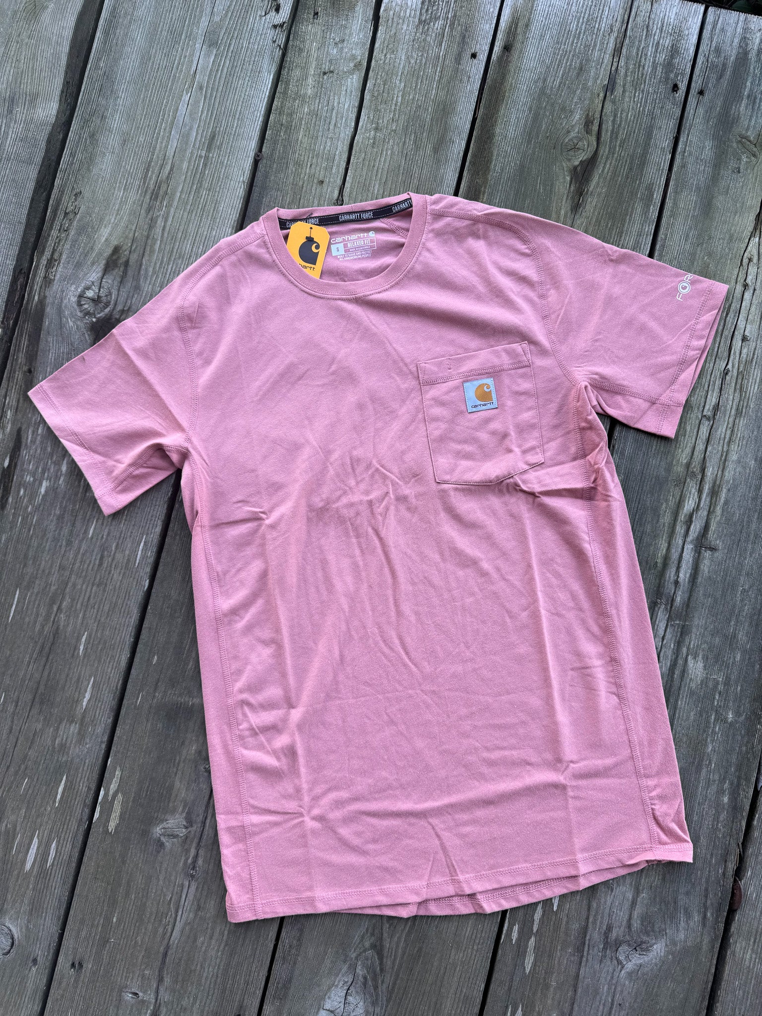 106652-P54 | Force Relaxed Fit Midweight Short Sleeve Pocket T-Shirt in Rose Tint