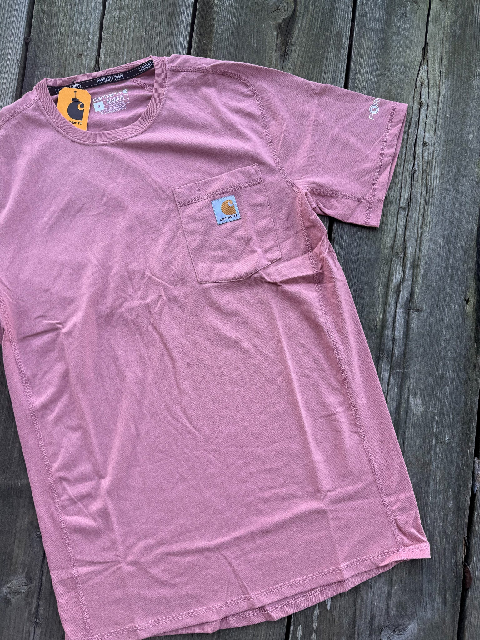 106652-P54 | Force Relaxed Fit Midweight Short Sleeve Pocket T-Shirt in Rose Tint