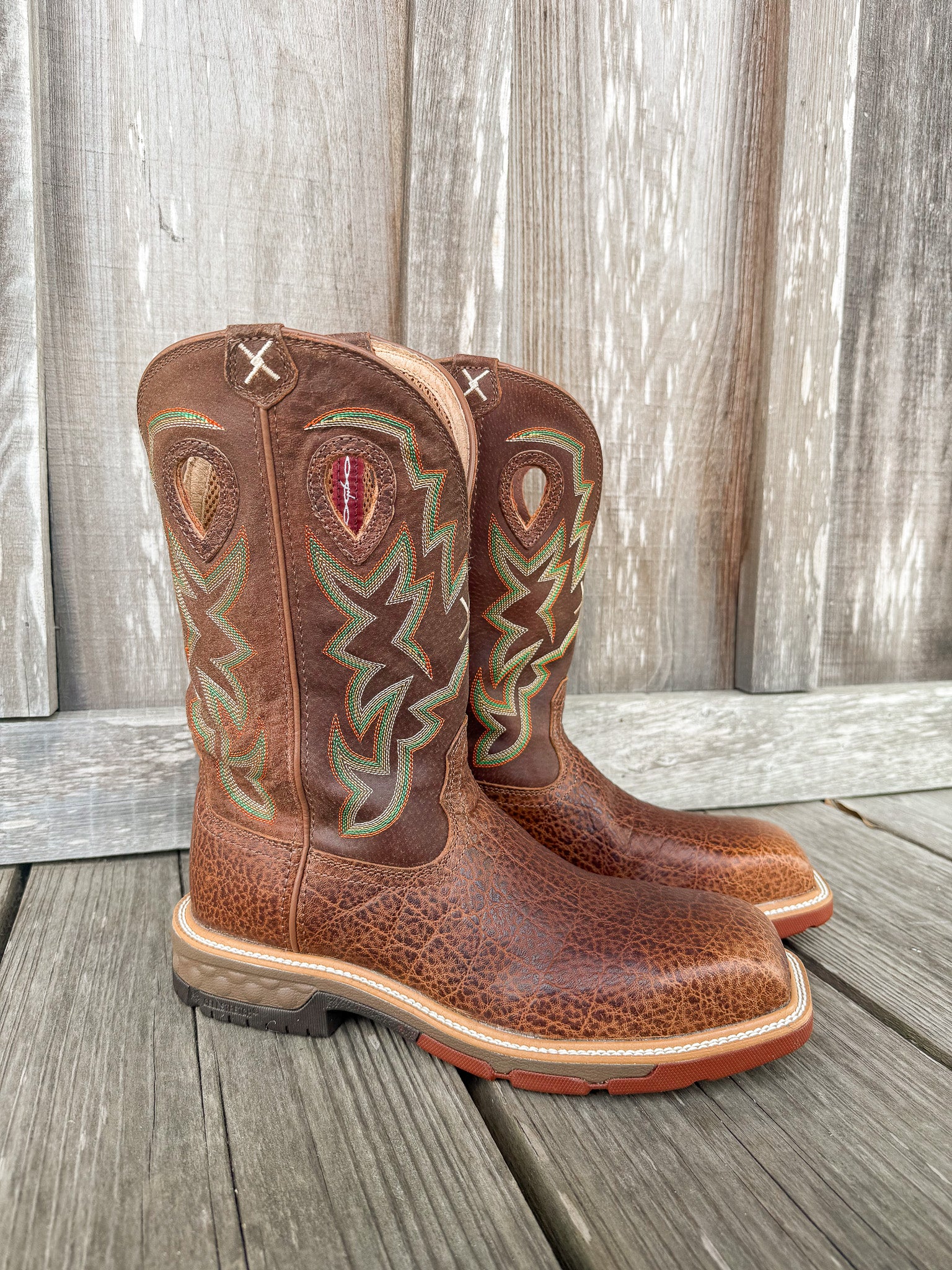 MXBN001 | Elephant Print Square Nano Toe Work Boots