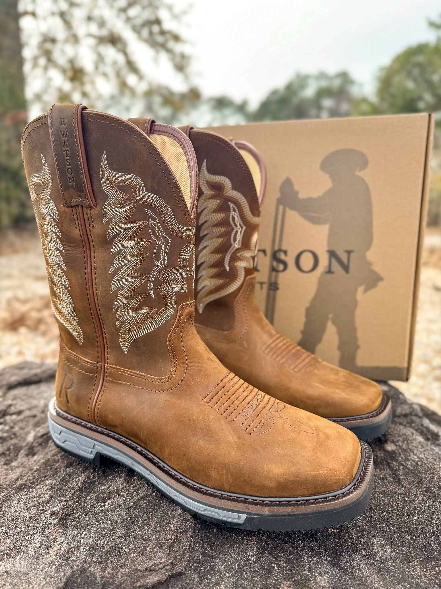 RW1804 | Crazy House Cowhide Square Toe Work Boots