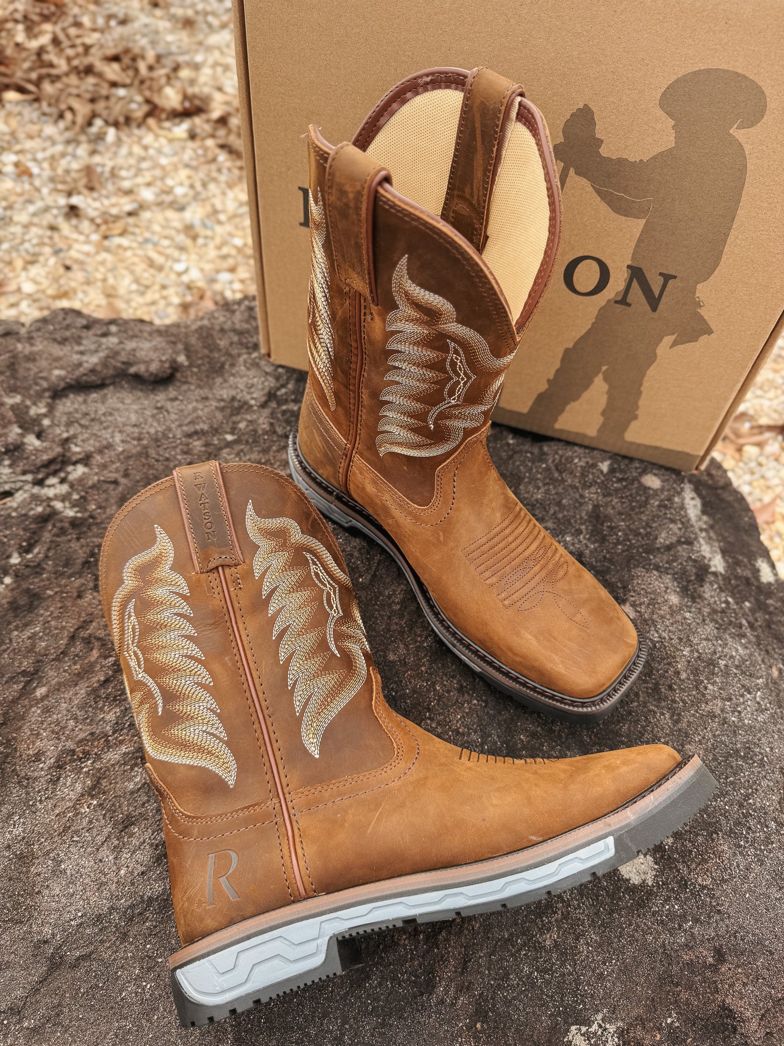 RW1804 | Crazy House Cowhide Square Toe Work Boots