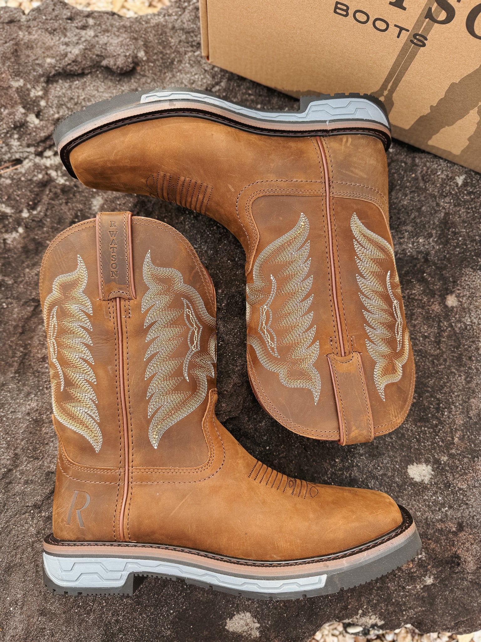 RW1804 | Crazy House Cowhide Square Toe Work Boots